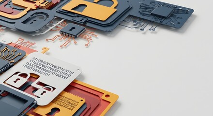 Lock and Circuit Security Technology Concept