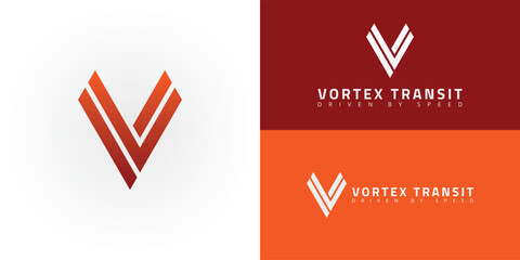 The modern emblem features stylized downward-pointing chevron shapes that abstractly represent the initials VT through a dynamic and directional design, and was created specifically for the logistics