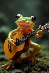 Cute Frog Guitarist 