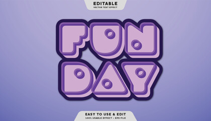 fun day editable text effect template	
