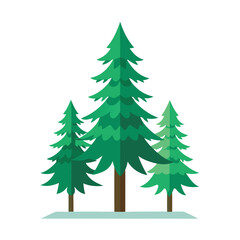Ceder trees set icon on white background