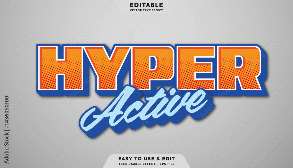 Poster hyper active editable text effect template