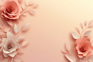 Delicate paper flowers, soft colors, elegant design.