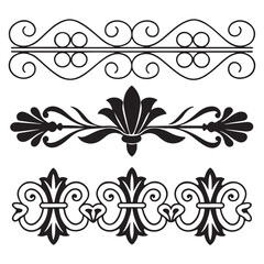 Elegant decorative dividers, ornate line separators, vintage flourish designs, whimsical borders, and 
charming embellishments for creative projects, invitations, and layouts vector