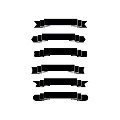 Collection of Black Banner and Ribbon Silhouettes for Design Projects