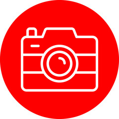 Camera Vector Line White Circle Red