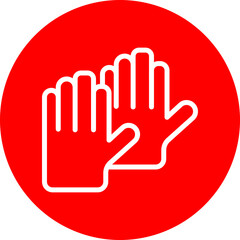 Gloves Vector Line White Circle Red