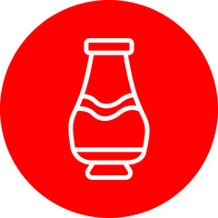 Vase Vector Line White Circle Red