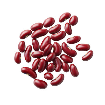 collection of red kidney beans arranged on a white background. showcasing their glossy texture and vibrant color these beans are commonly used in various culinary dishes. providing protein and nutrien