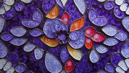 Violet ceramic mosaic abstract design pattern artwork