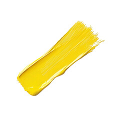 thick. vibrant yellow paint stroke against a white background. showcasing the texture and richness of the color it is ideal for use in graphic design. art projects. or as a visual element in creative