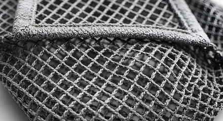 Detailed Gray Netting Design of Textile with Geometric Pattern