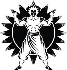 Kamehameha silhouette vector designs 18