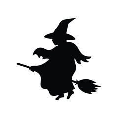 Obraz premium Black witch silhouette vector art 