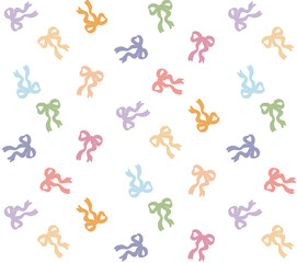 Pastel Ribbon Bow Collection - Cute Flat Vector Illustrations for Invitations and Scrapbooking