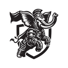 Royal Armored Elephant Crest Logo
