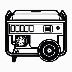 Silhouette of Industrial-Style Portable Generator