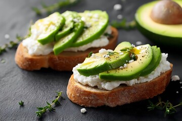 Generation Alpha food menu: Avocado Cloud Toast – Sourdough, whipped avocado, lab-grown honey drizzle.
