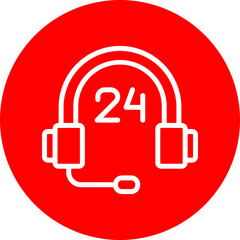 Help Vector Line White Circle Red