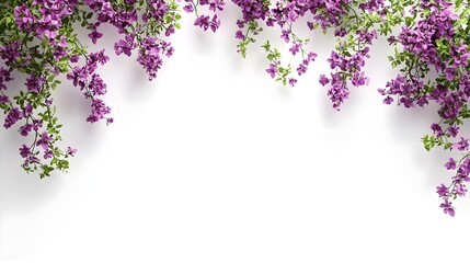 Minimalist Purple Roses with Cute Details on White Background