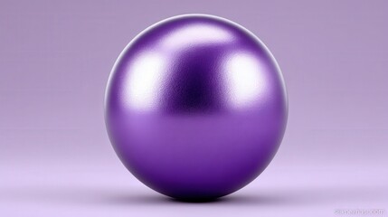 Shiny purple metallic sphere on glossy lavender background showing 3d abstract object presentation with modern minimal composition and isolated visual rendering focus