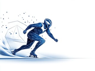 Obraz premium Speed skater in motion, abstract style