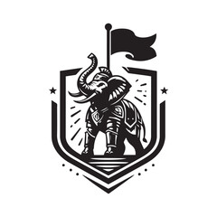 Royal Armored Elephant Crest Logo