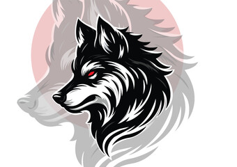 Dire Wolf Side Head Silhouette Vector