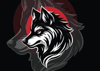 Dire Wolf Side Head Silhouette Vector