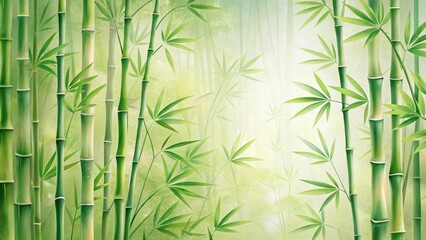 Serene Bamboo Grove A Tranquil Visual Depiction of Lush Greenery and Natural Serenity
