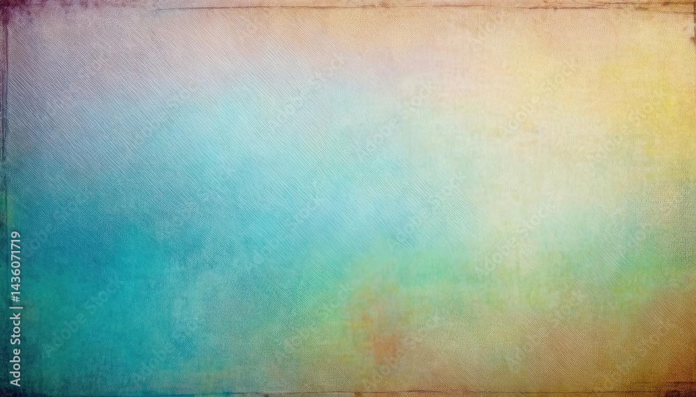 Poster soft pastel textured background with teal blue and warm yellow gradient for web design, branding, pr