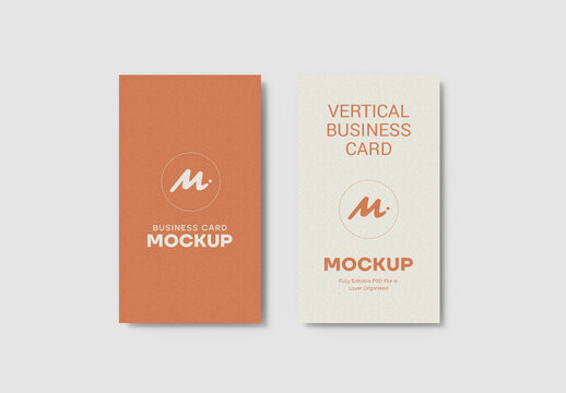 Vertical Business Cards Mockup