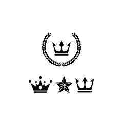 Collection of Iconic Symbols Featuring Crowns, Star, and Laurel Wreath Design