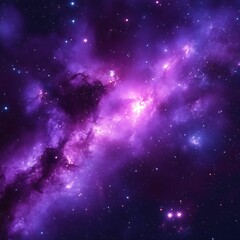 Obraz premium Deep space nebula in vibrant purple hues