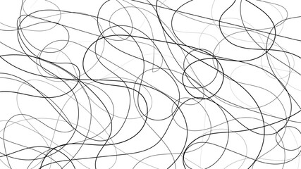 Elegant abstract pattern of chaotic golden line strokes on a white backdrop. A vibrant and decorative design featuring tangled, flowing curves and geometric randomness—perfect for luxurious digital a
