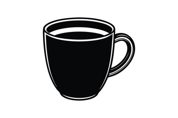 Silhouette art illustration of a classic ceramic coffee mug.eps