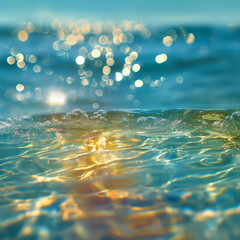 Ocean blue shimmer lightening daytime reflection