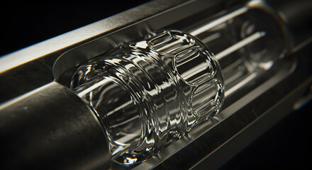 Naklejka premium Precision Industrial Component Detail Metallic Reflections In Macro Shot
