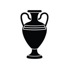 Silhouette art illustration of an ancient Greek amphora vase.eps