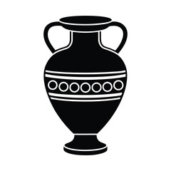 Silhouette art illustration of an Antique Roman vase.eps