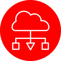 Load Balancer Vector Line White Circle Red