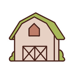 Charming rustic barn set in a quiet countryside landscape with simple architecture and a peaceful atmosphere during a sunny day