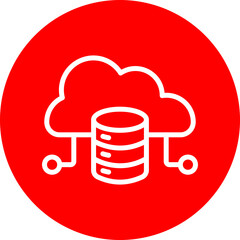 Database Vector Line White Circle Red