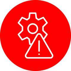 Incident Response Vector Line White Circle Red