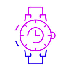 Fototapeta premium Stylish digital watch designed with vibrant colors and circular display showcasing modern timekeeping at a casual setting