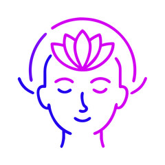 Mindfulness representation with lotus flower symbolizing peace and meditation in artistic style