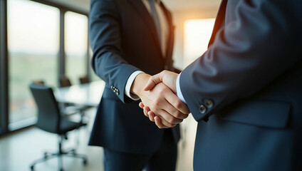 businessmen handshake after a good deal.	
