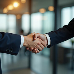 businessmen handshake after a good deal.	
