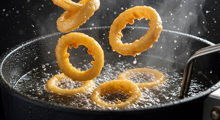 freshly made onion rings 