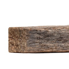 Fototapeta premium A rustic wood plank isolated on a white background